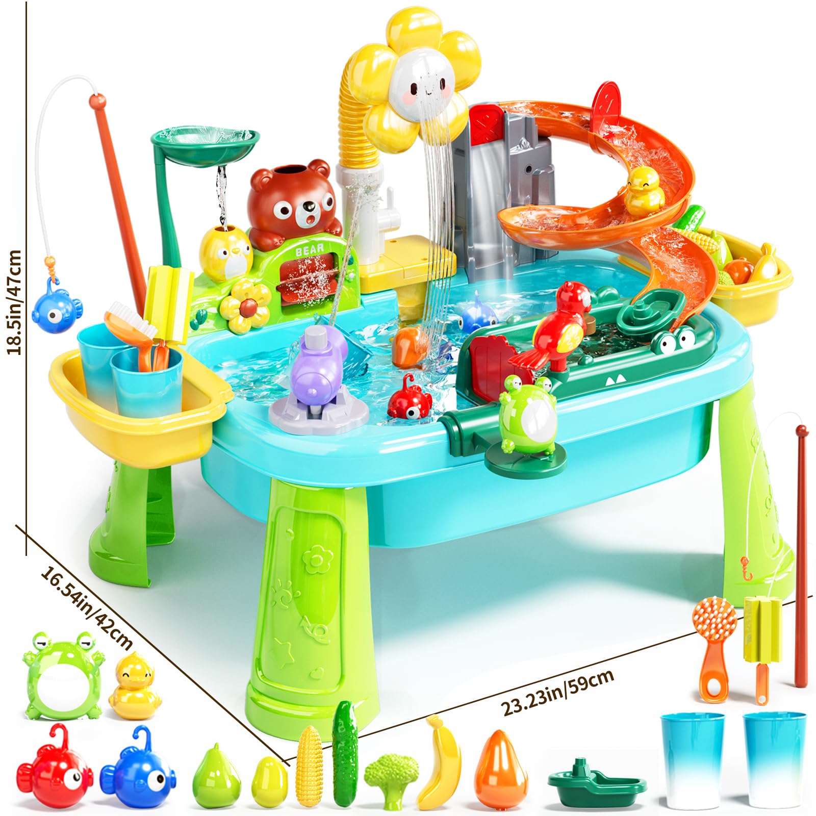 Pupu Pig spacious sink holds ample water for shared play