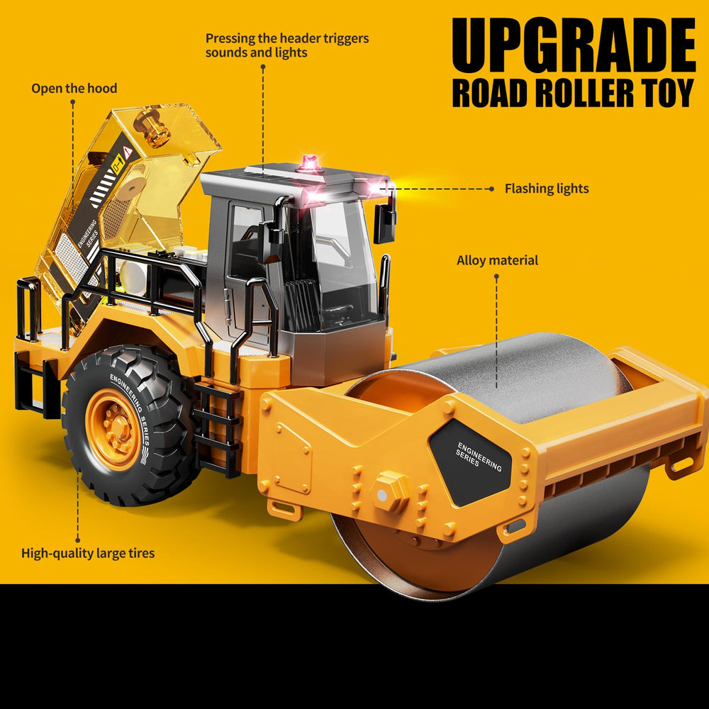 Pupu Pig steam roller with lights and sounds for immersive pretend play.