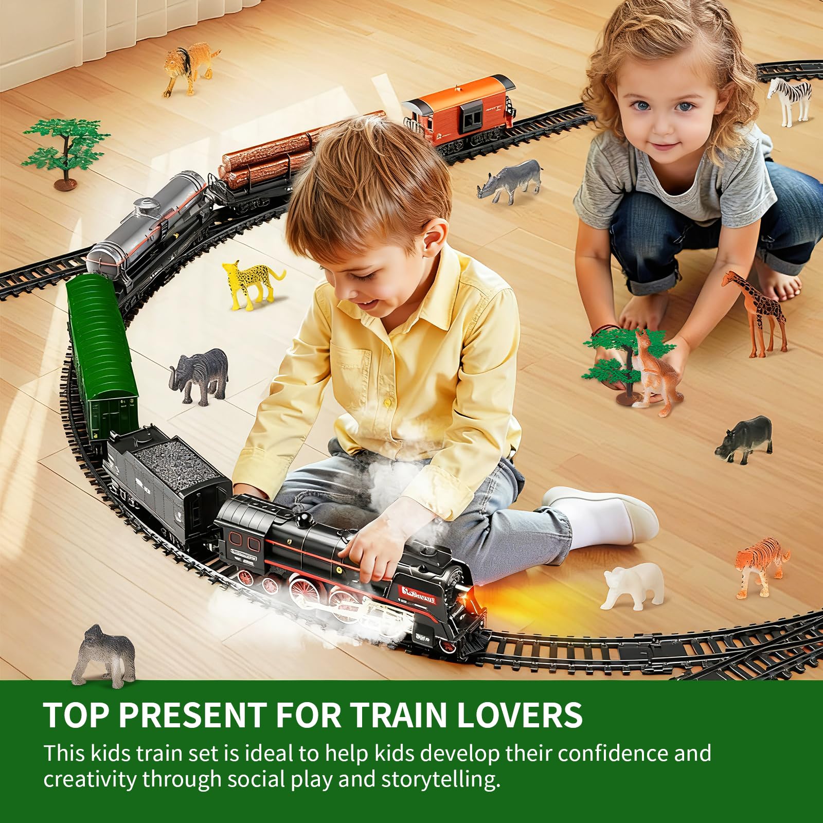 Pupu Pig trees and track scene creating a playful landscape