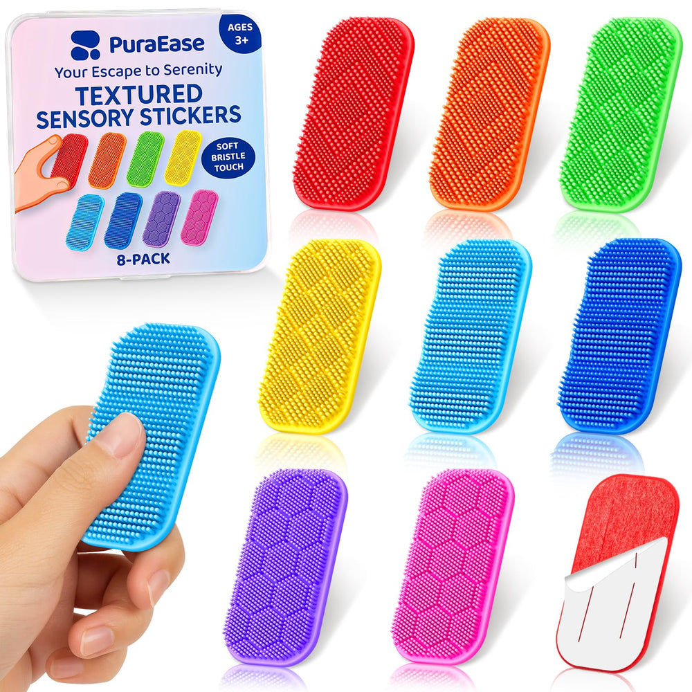 PuraEase Bristle Texture 8-Color set front view for calm, focused use.