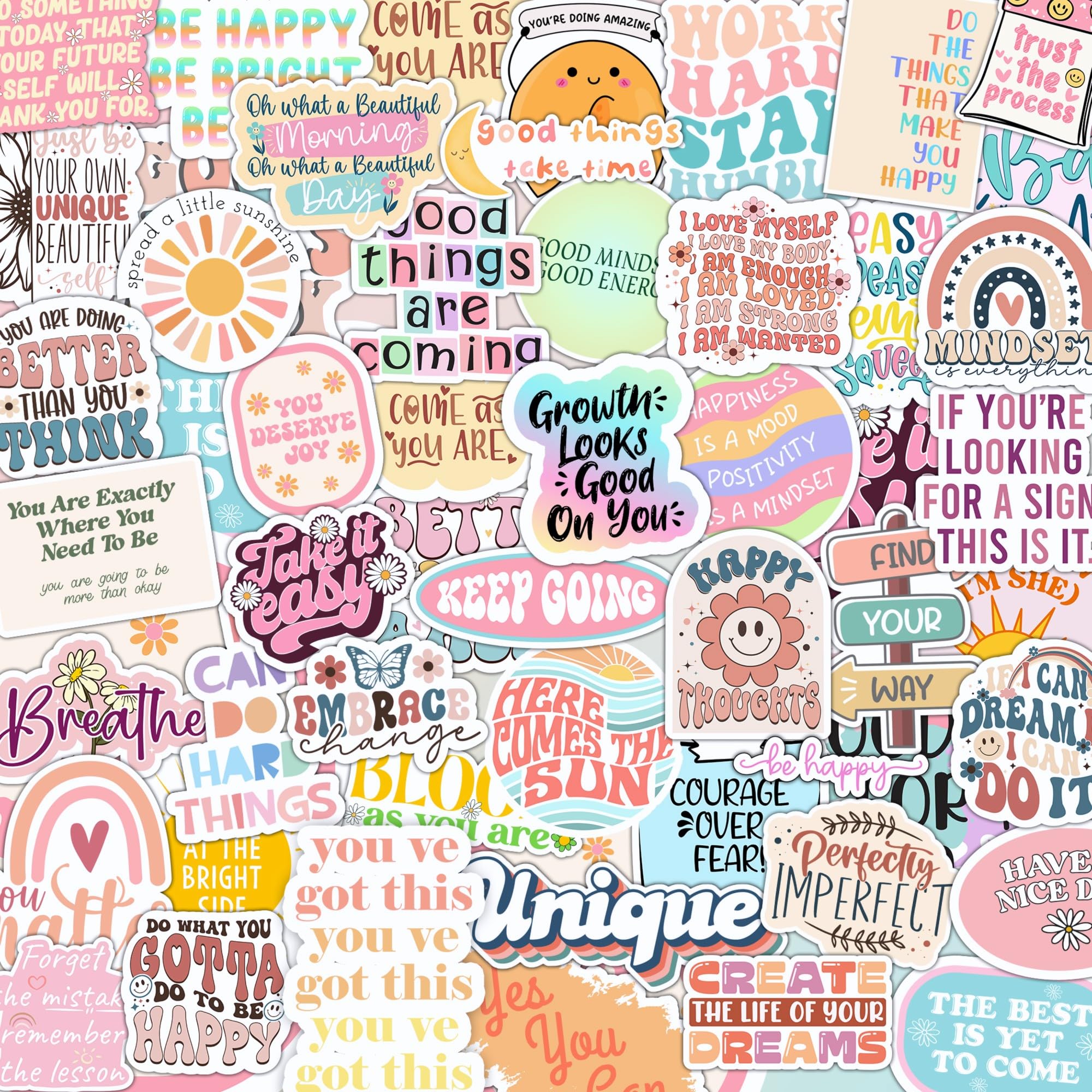 Puraesla affirmation stickers on a laptop add holographic motivation for study