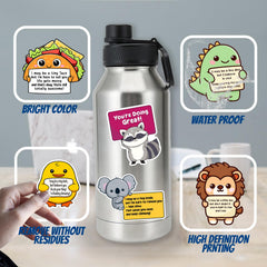 Puraesla stickers for bottles, laptops, and notebooks boost visibility and mood.