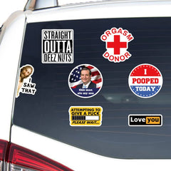 Puraesla stickers on laptop demonstrate playful decor with durable vinyl