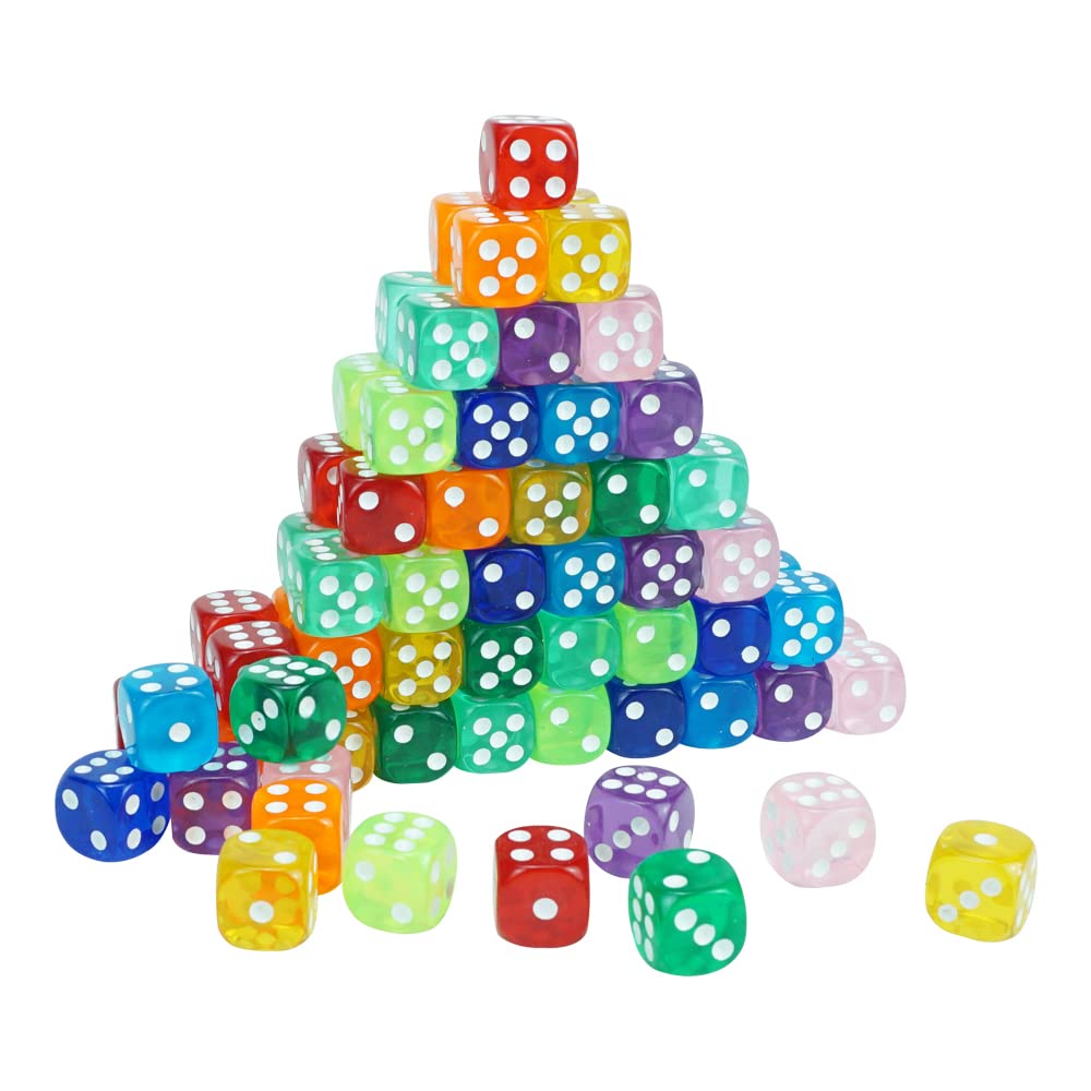 PurePlay dice with blue drawstring bag for portable storage