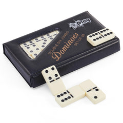 PUREPLAY Jumbo Classic Dominoes tiles close up showing bright ivory finish for easy grip