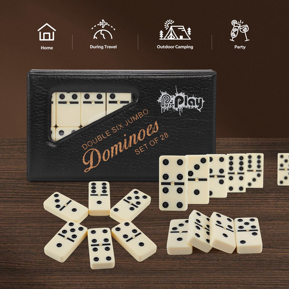 PUREPLAY Jumbo dominoes travel case ready for travel and gatherings