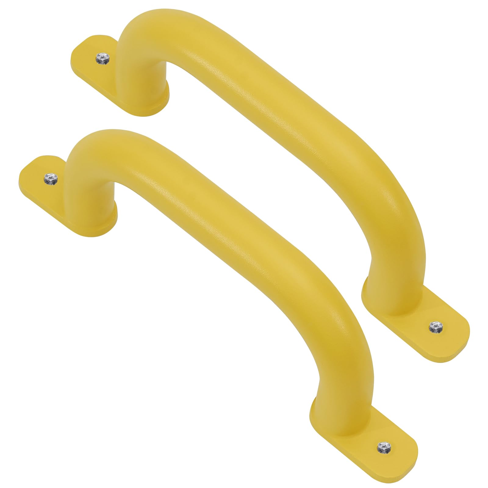 Purife 10-inch yellow metal handle close-up showing sturdy grip for safe play