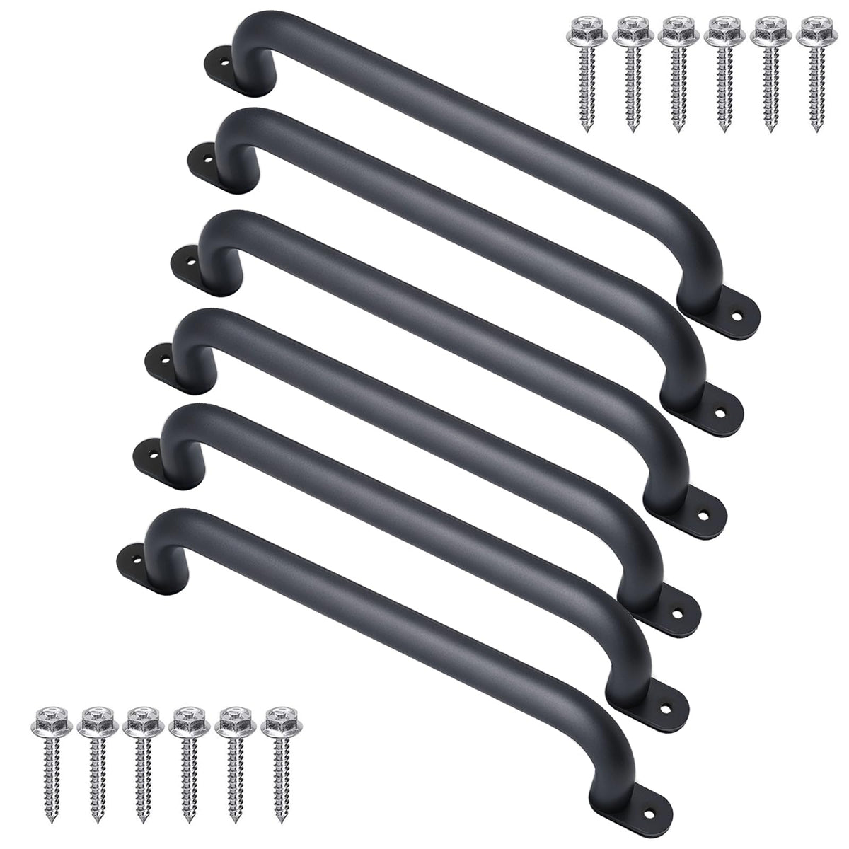 Purife 17-inch black metal playground handle set 6 for durable outdoor safety.