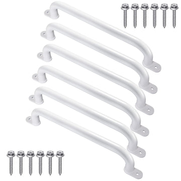 Purife 17-inch white metal playground handles provide a secure grip for outdoor play.