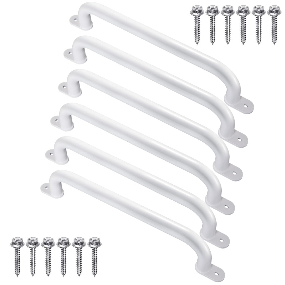 Purife 17-inch white metal playground handles provide a secure grip for outdoor play.