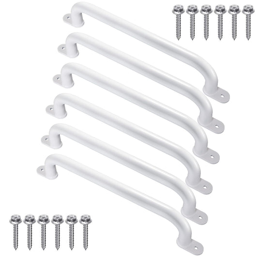 Purife 17-inch white metal playground handles provide a secure grip for outdoor play.