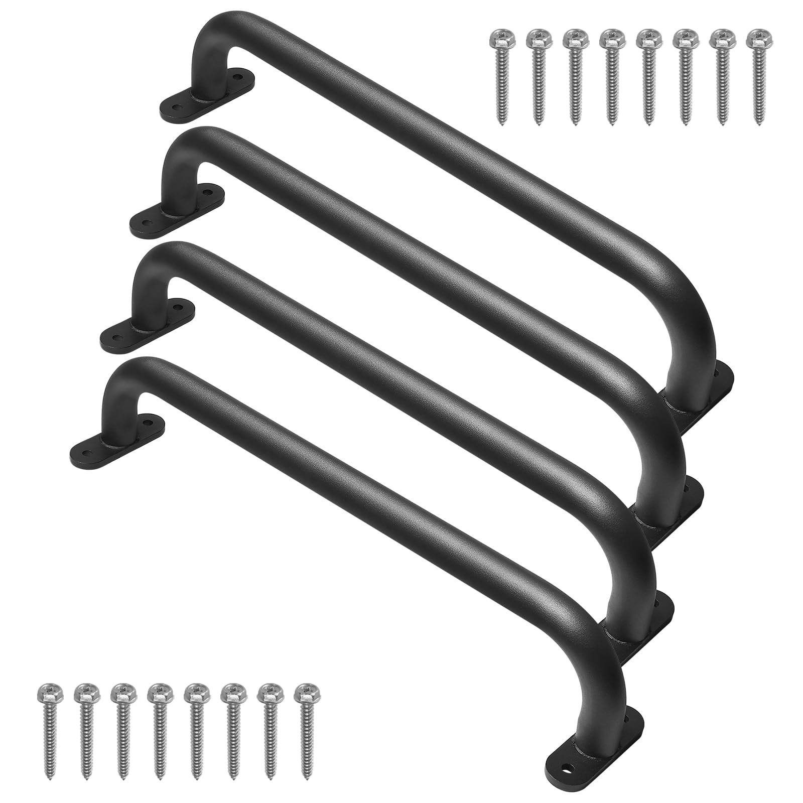 Purife 4 Pack 17 Inch Black Playground Handle front view, durable grip for active play