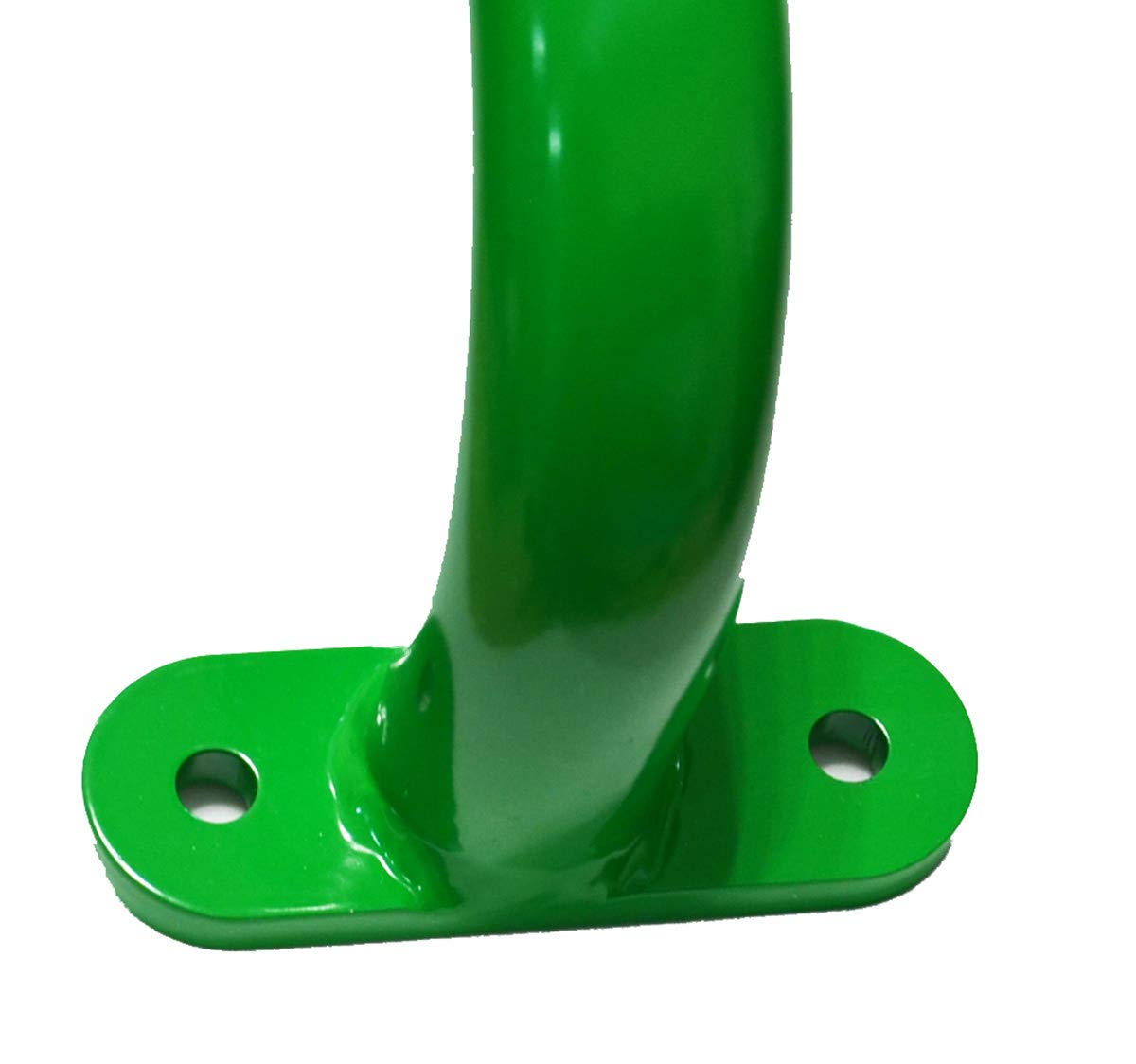 Purife heavy-duty steel grab bar mounted on wood post.