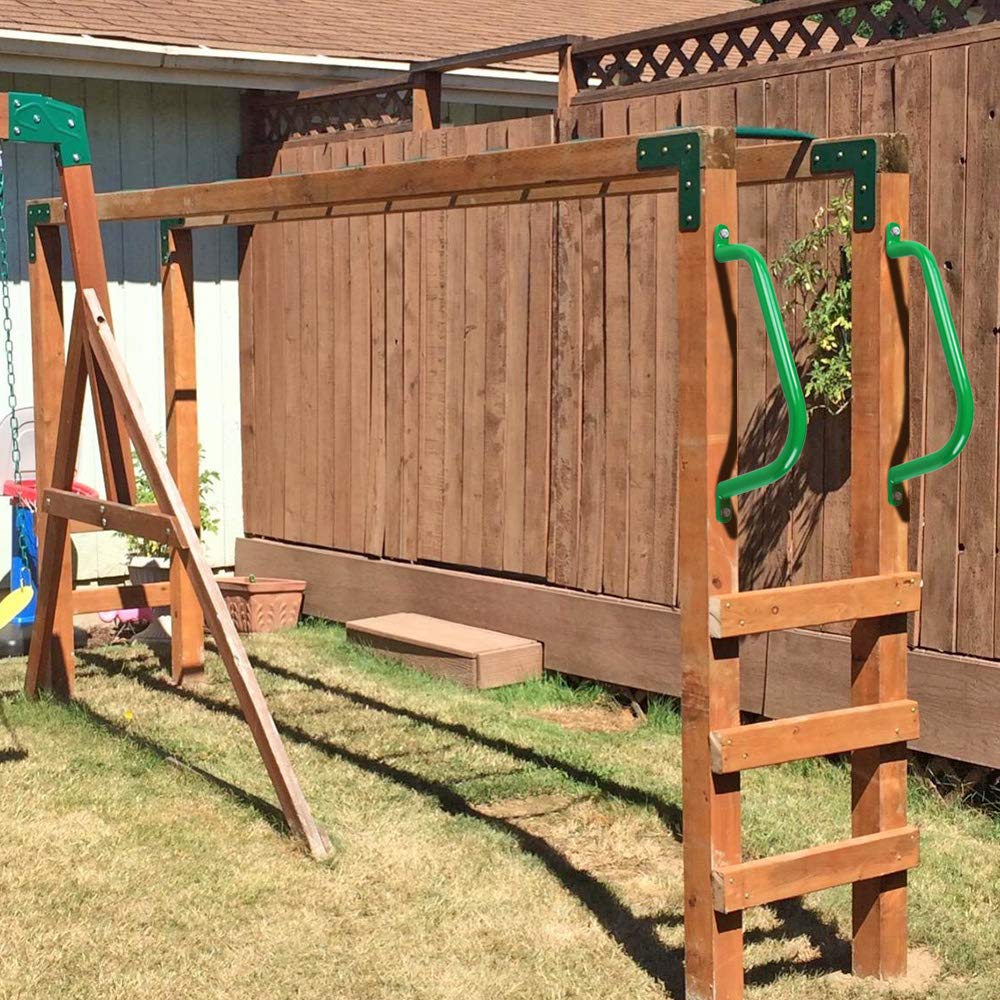 Purife playground handle in use on a playset or treehouse