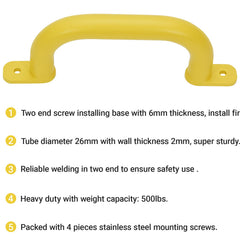Purife playset handle mounting screws with washer demonstrating easy installation
