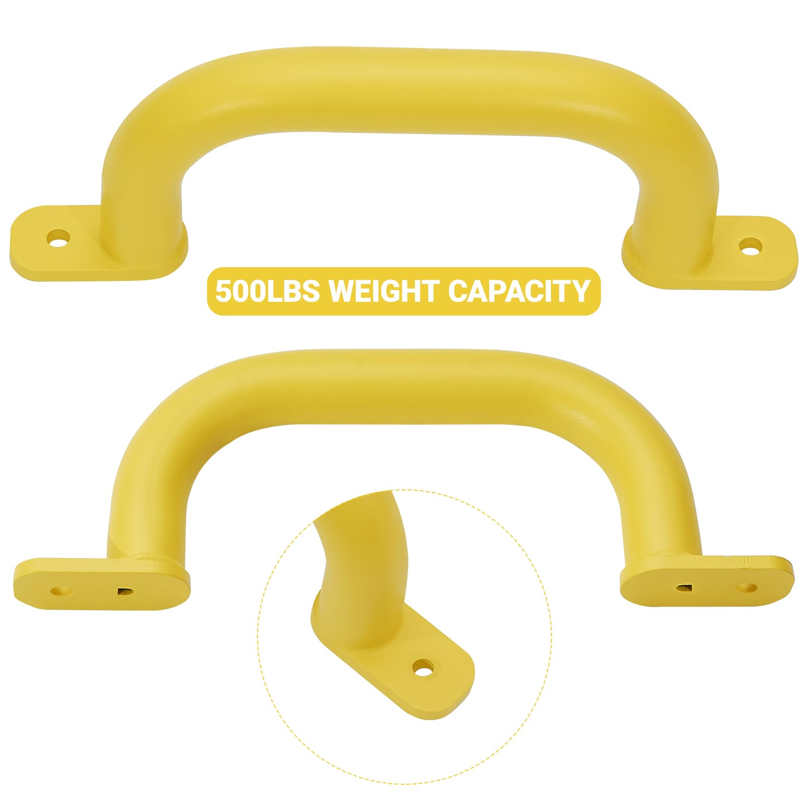 Purife yellow grab handle on a playhouse highlighting reliable grip