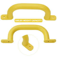 Purife yellow grab handle on a playhouse highlighting reliable grip
