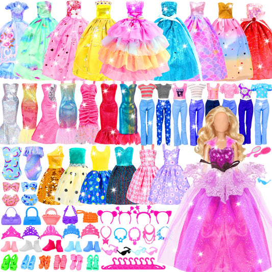 PURPERCAT 85-pack wedding dresses for 11–12 inch dolls inspire imaginative play