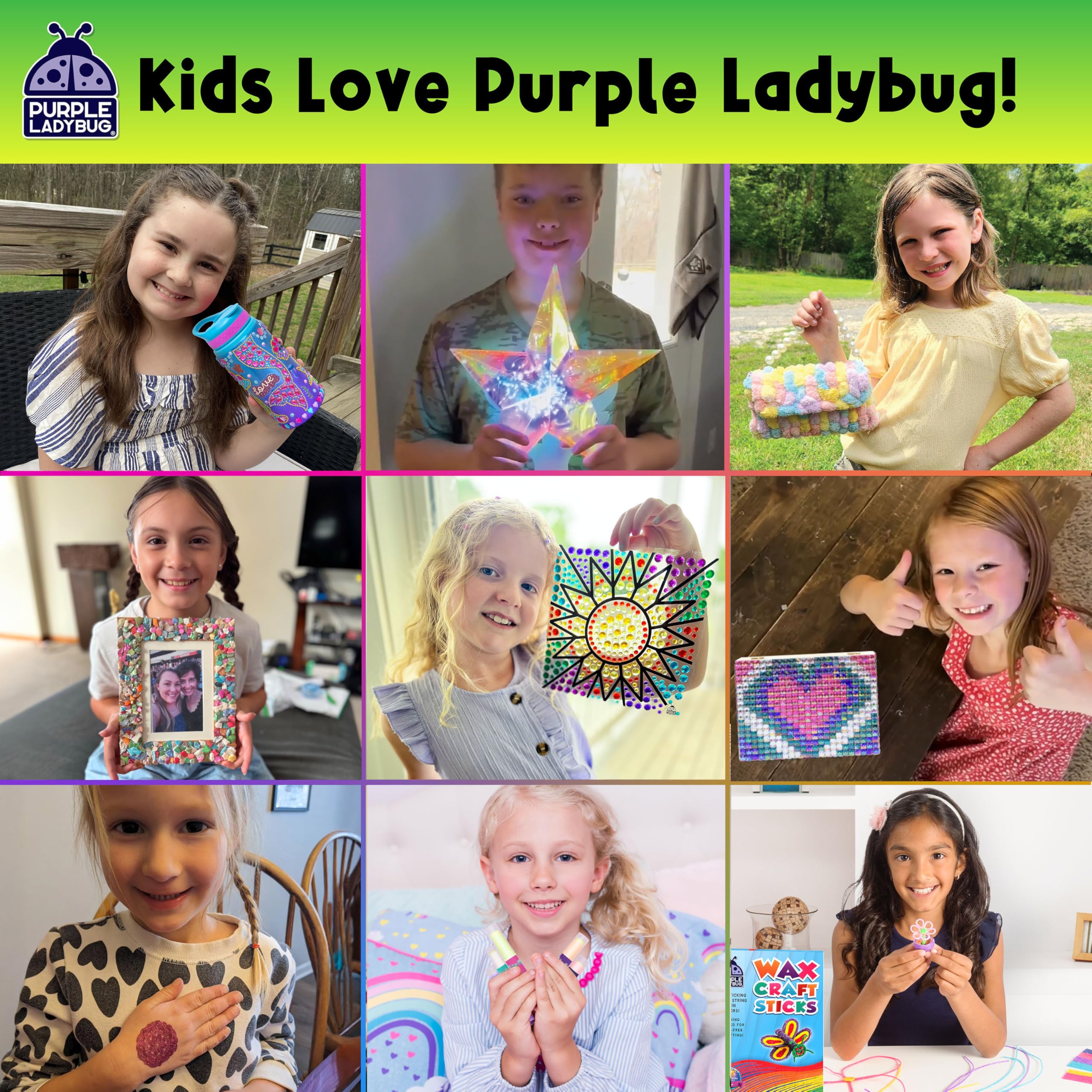 Purple Ladybug compact design fits into backpacks and stockings for on-the-go art
