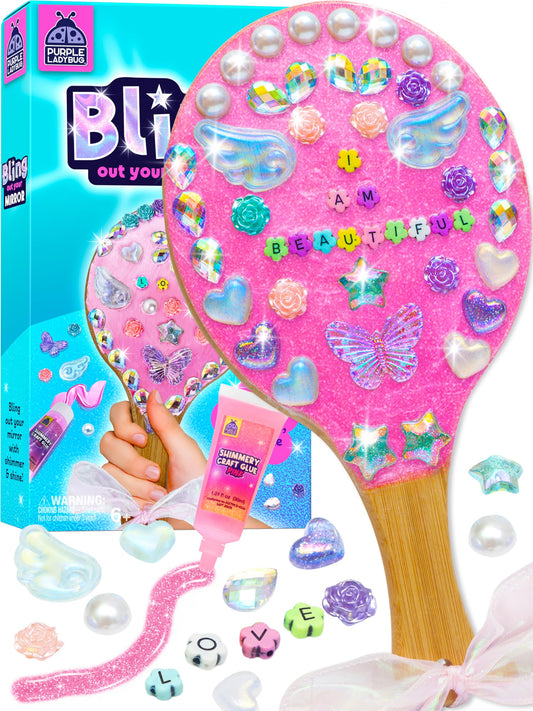 Purple Ladybug decorate-your-own-wooden-mirror sparks kids' creativity.