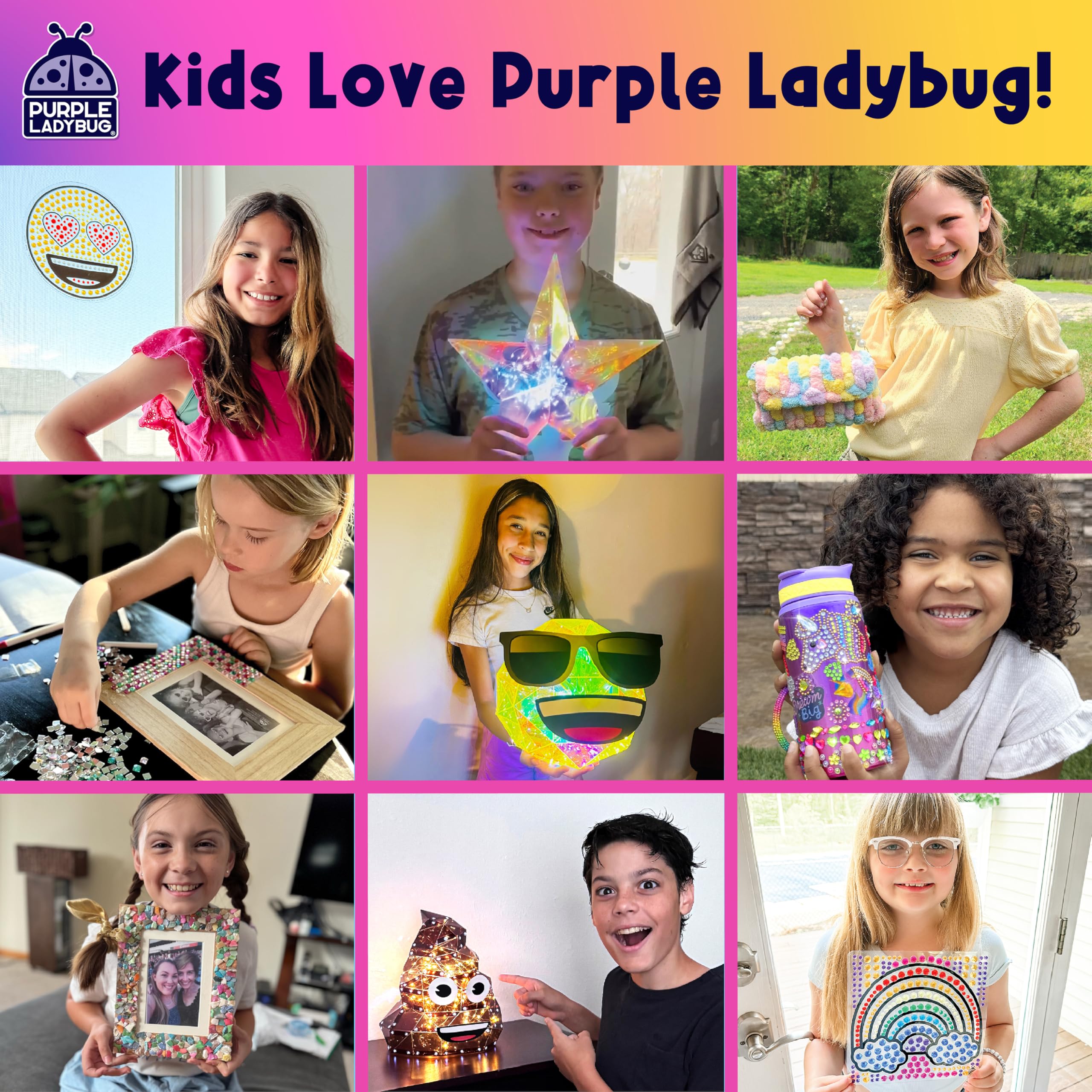 PURPLE LADYBUG design chain and straws enable creative pouring patterns