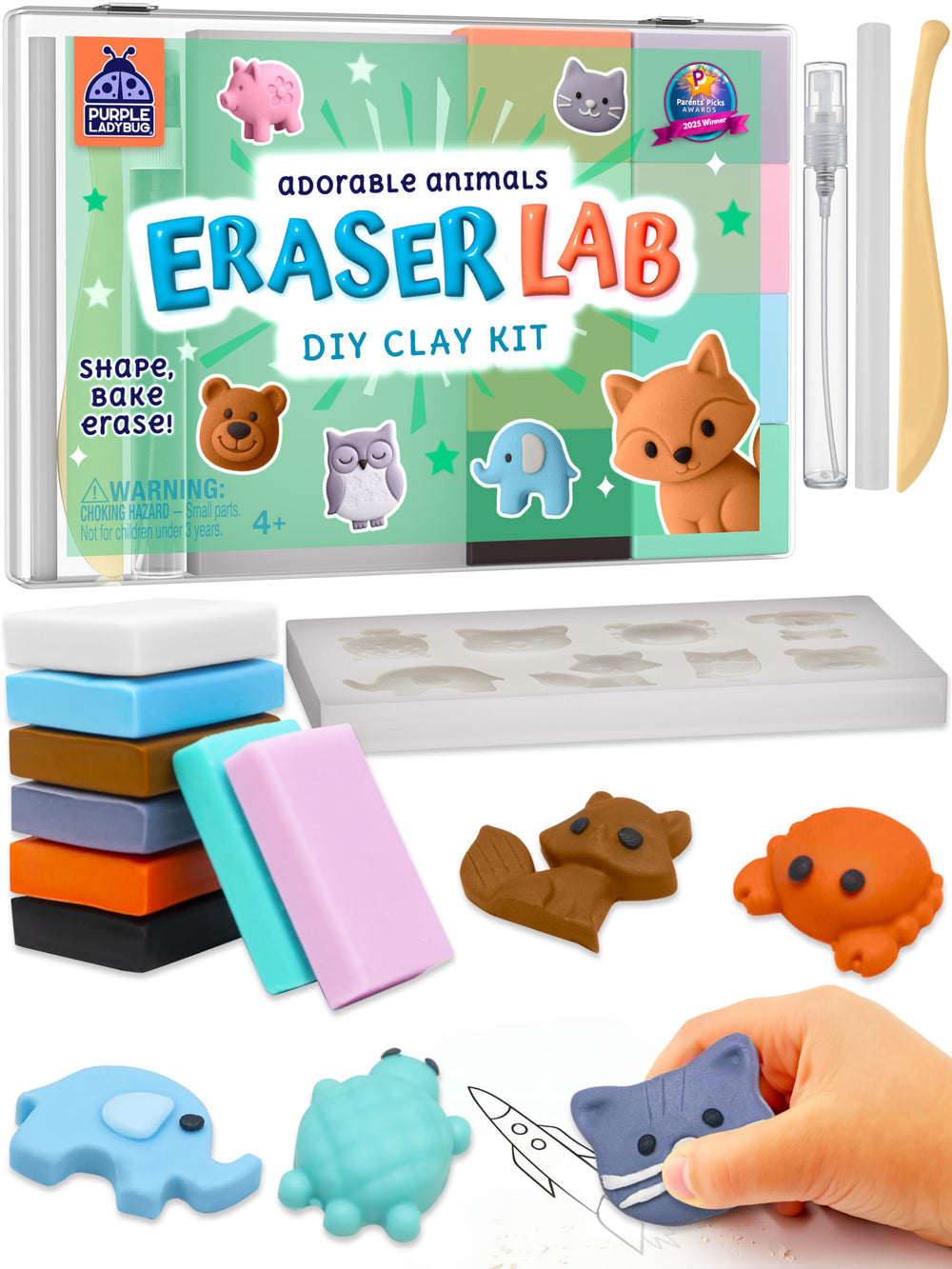 Purple Ladybug EraserLab animal shapes mold for creative erasers