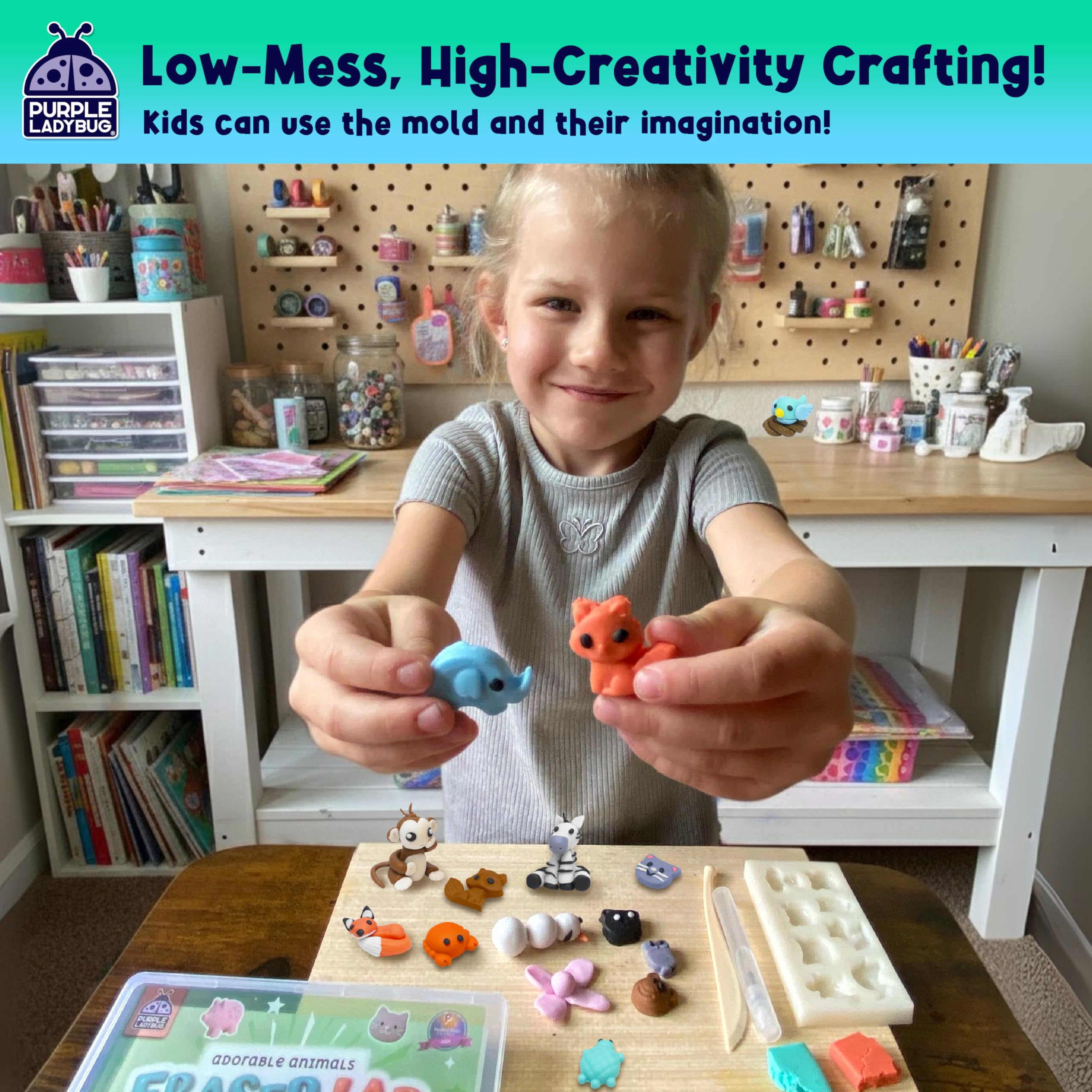 Purple Ladybug EraserKit step-by-step instructions for easy crafting