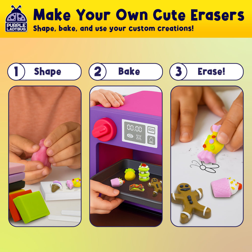 Purple Ladybug EraserLab sculpting tool aids young hands in shaping clay