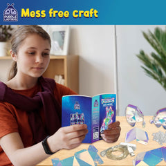 Purple Ladybug family crafting session showing parent and child building together