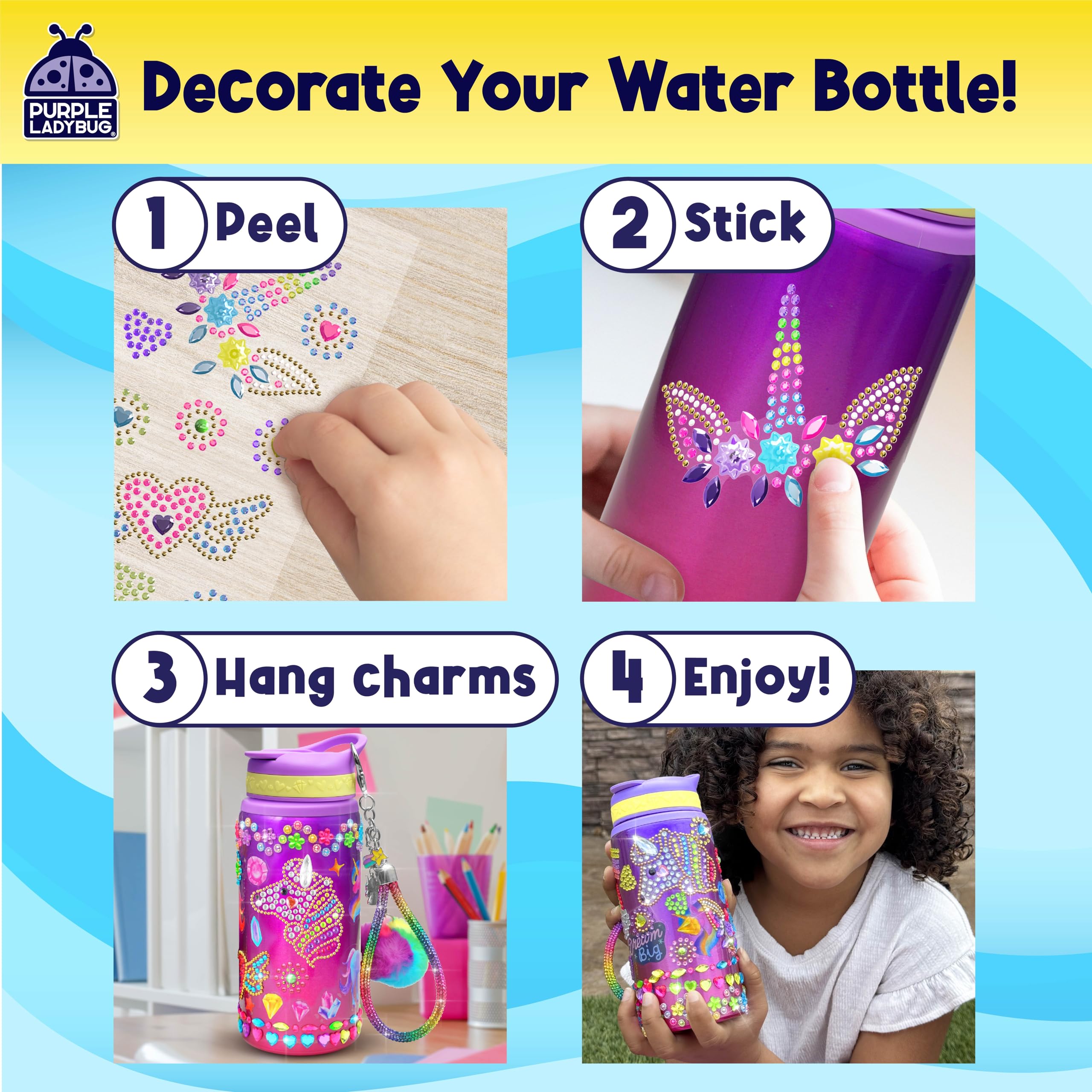Purple Ladybug gemstone sheets add sparkly sticker accents.