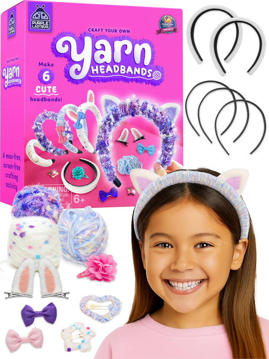 PURPLE LADYBUG headband making kit on packaging, a creative gift idea for girls