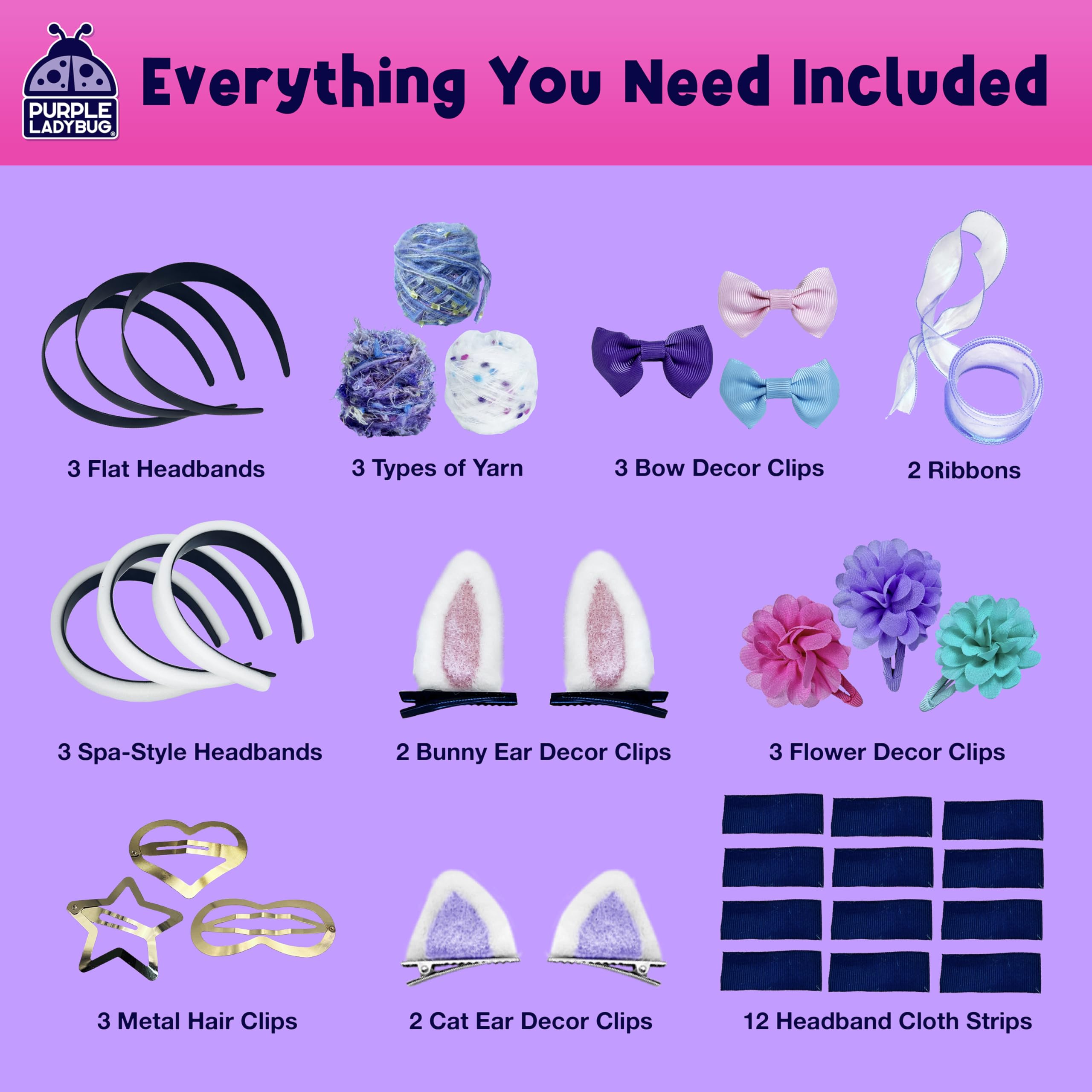 Vibrant yarn spools inspire colorful, soft headbands for kids