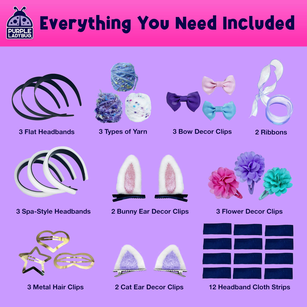 Vibrant yarn spools inspire colorful, soft headbands for kids