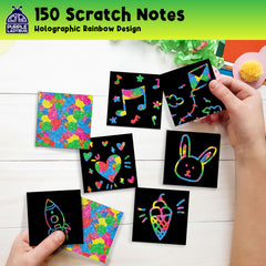 Purple Ladybug rainbow foil beneath scratch surface creates bright reveals