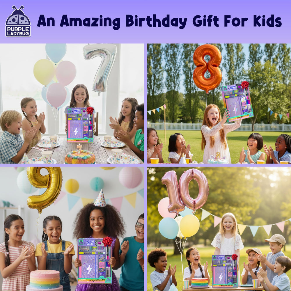 Purple Ladybug shaped sticky notes and paperclips organize ideas