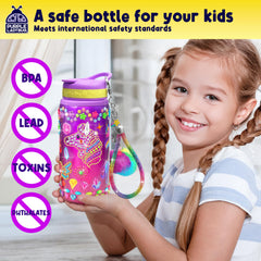 Purple Ladybug sparkle wristlet keeps bottles easy to carry.