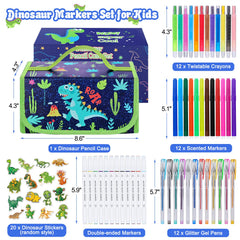 Purtarly dinosaur scented markers in a 12-pack for vibrant drawings