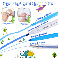 Purtarly dinosaur twistable crayons for smooth, mess-free coloring