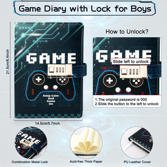 Purtarly game diary open with hidden lock emphasizing privacy for secrets.