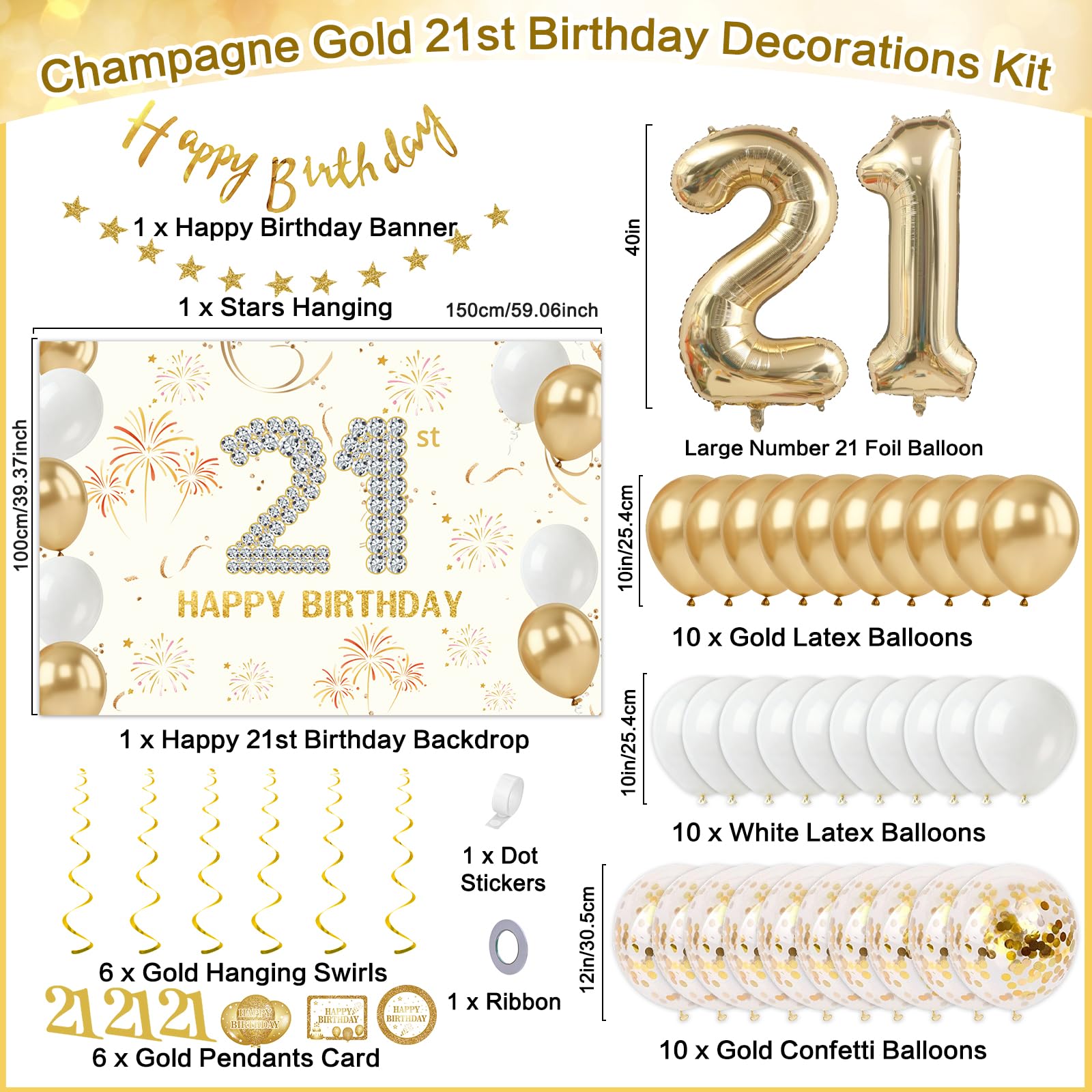 Purtarly gold and white balloons add timeless glow to parties
