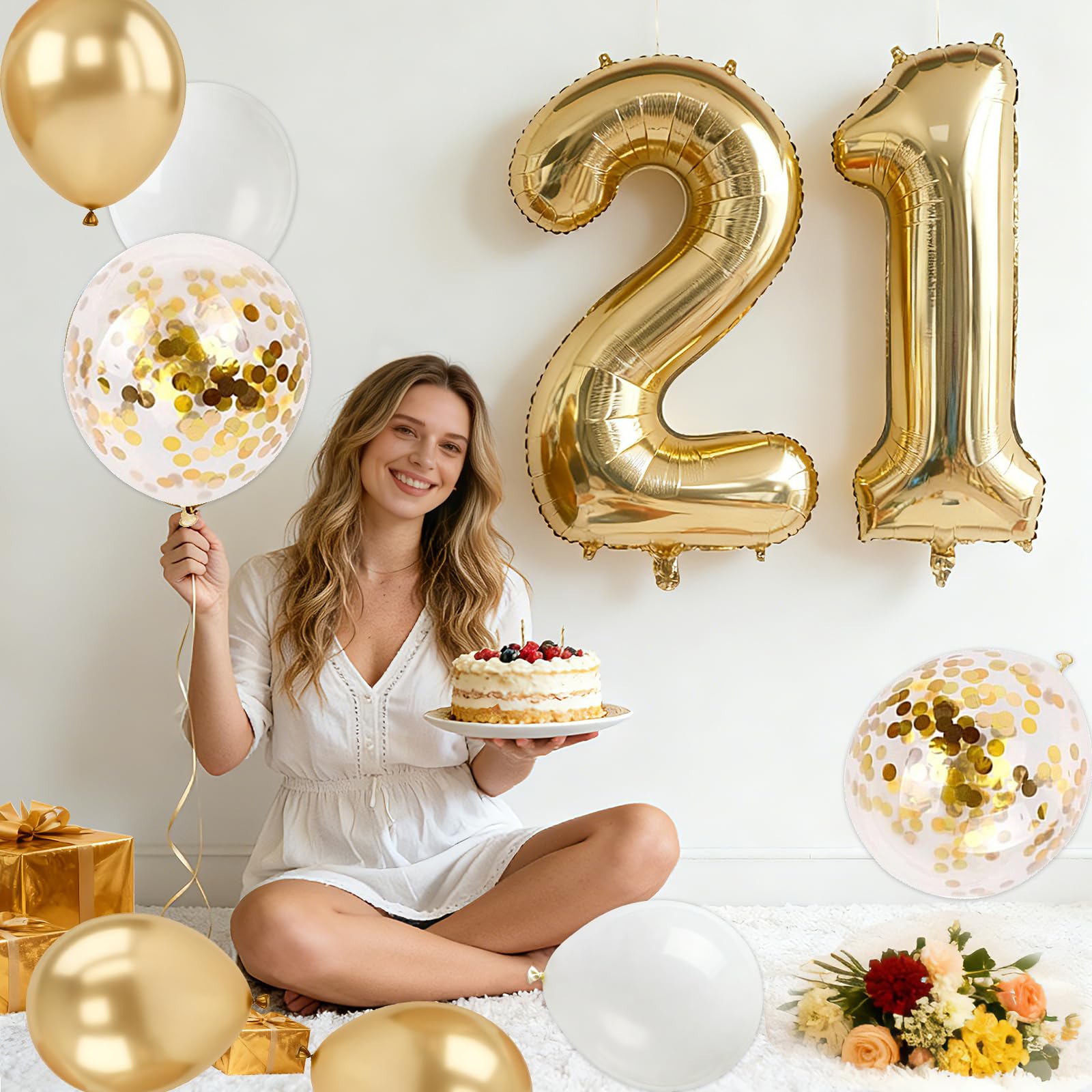 Purtarly happy 21st birthday banner fabric, washable and reusable