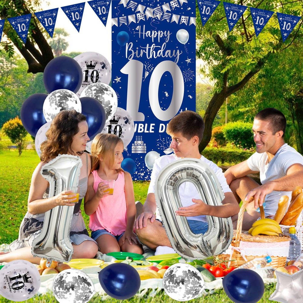 Purtarly number 10 foil balloon adds a dramatic focal point to decor