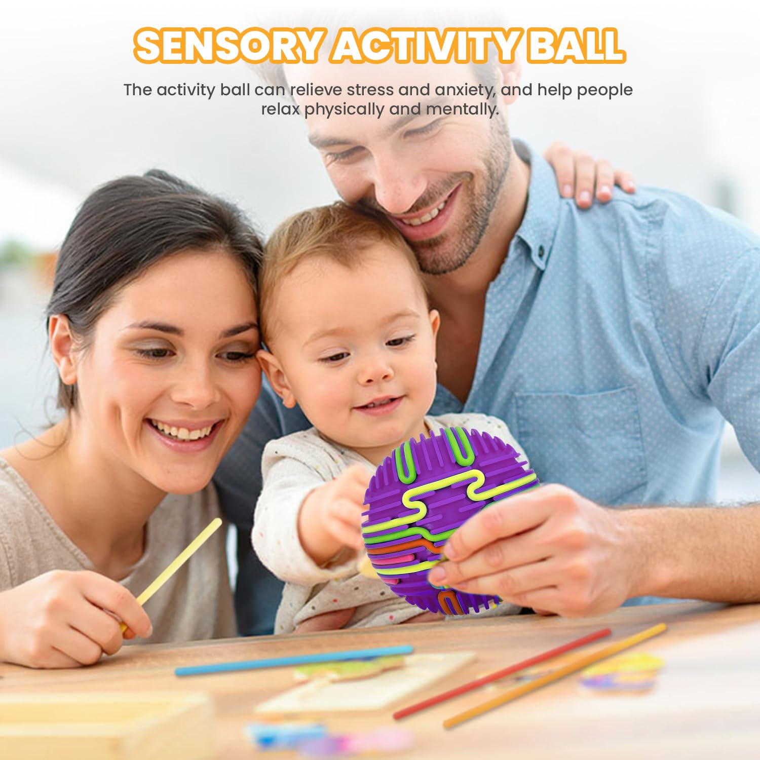 PushGoGo Sensory Ball stress relief through kneading, pressing, and interactive play.