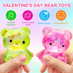 Pusotal bear squishy toy green glitter provides tactile feedback for calm moments.