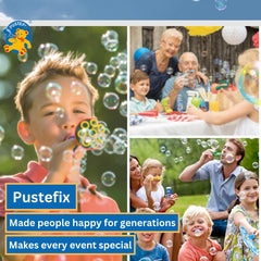 Pustefix packaging and cap, convenient storage and clean dispensing.