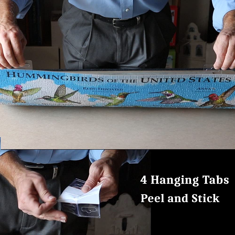 Puzzle EZ back pattern visible through clear sheets on a preserved puzzle.