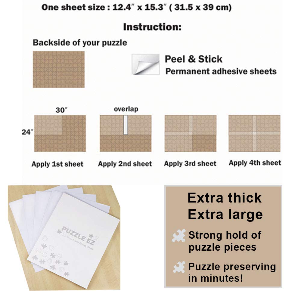 Puzzle EZ hanging tabs included for display after preservation.