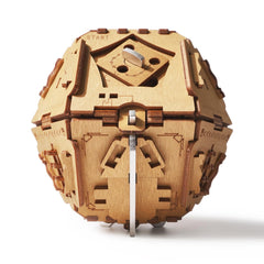 PUZZLE POTATO Philosopher's Stone puzzle box cover highlights metal accents for a premium look and feel.