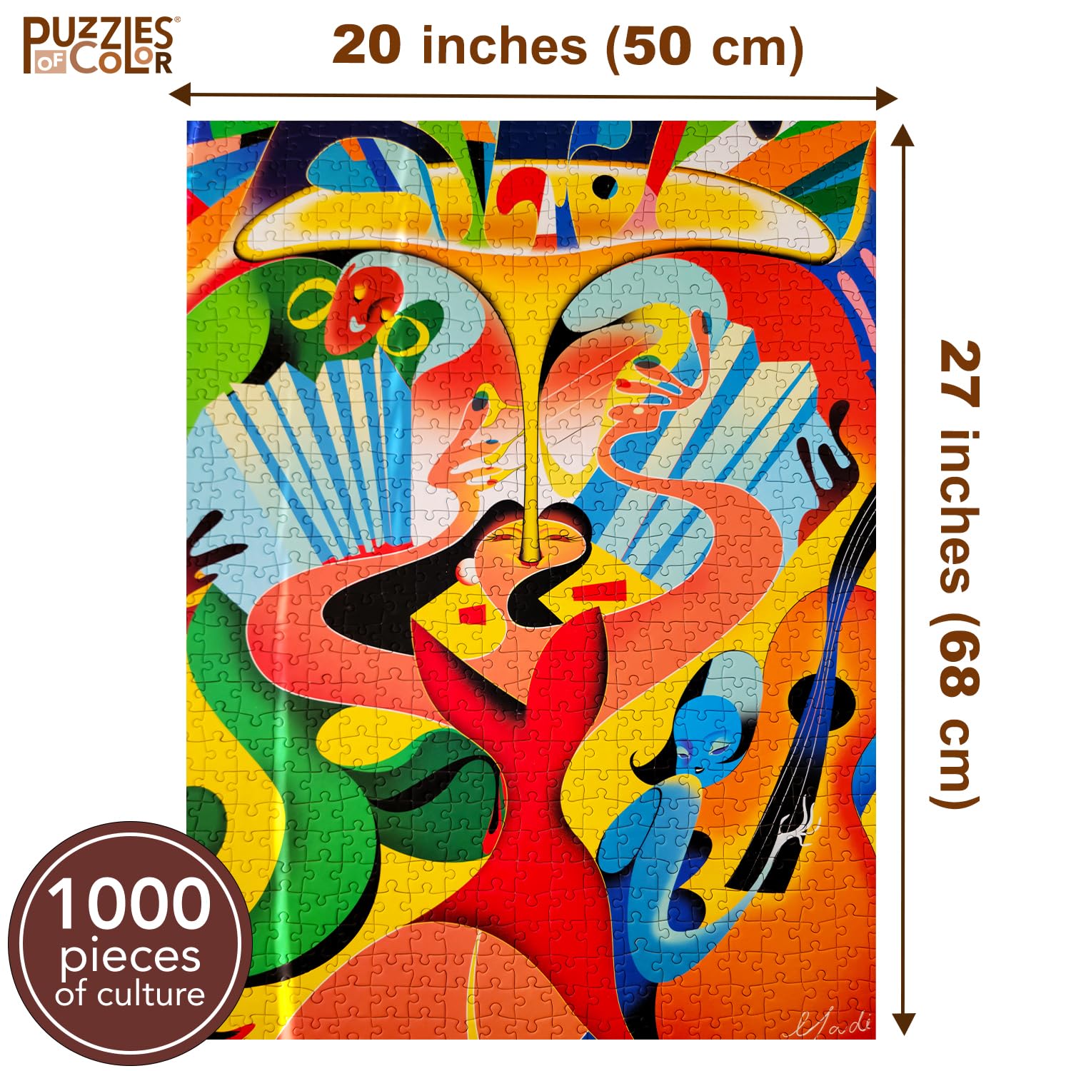 Puzzles Of Color Jam Session's soft matte finish reduces glare for comfortable puzzling.