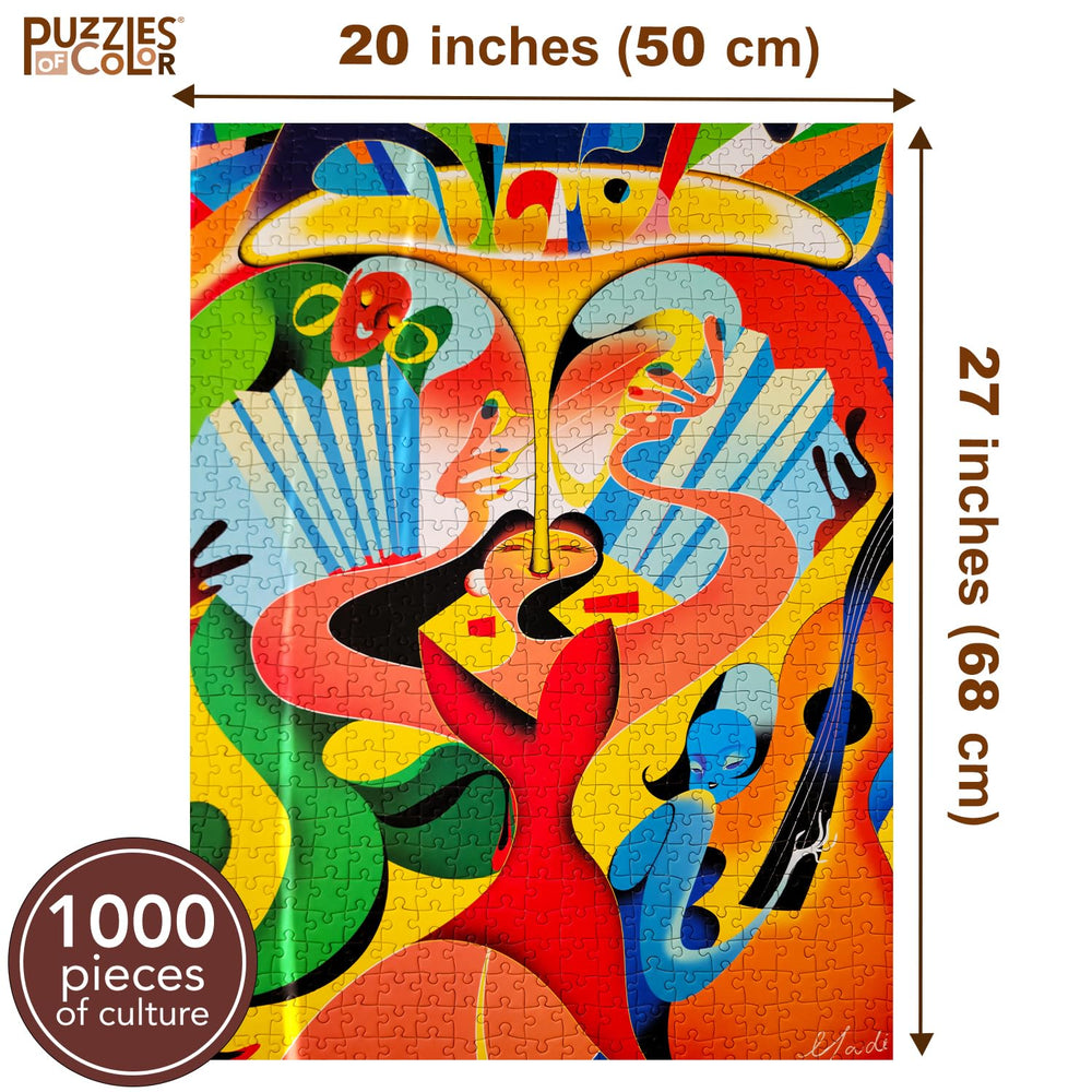Puzzles Of Color Jam Session's soft matte finish reduces glare for comfortable puzzling.